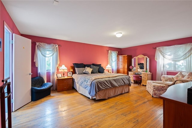 bedroom featuring light hardwood / wood-style flooring