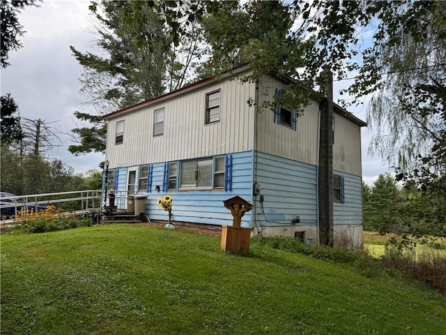 3038 State Route 17b, Cochecton, NY 12726 - back of property with a yard and a chimney