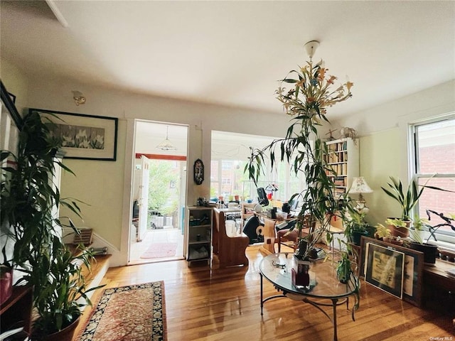 entrance foyer with hardwood / wood-style floors