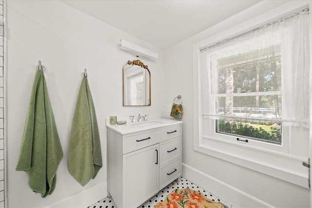 bathroom featuring vanity and tile patterned floors