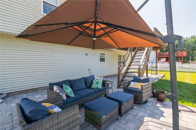 view of patio / terrace with an outdoor living space