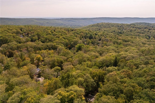 view of aerial view at dusk