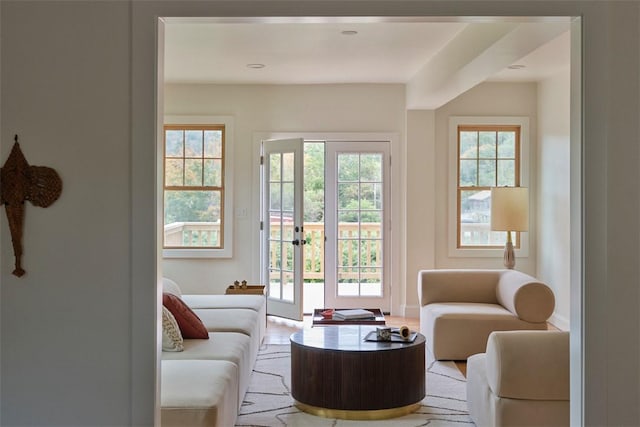 living room with a healthy amount of sunlight