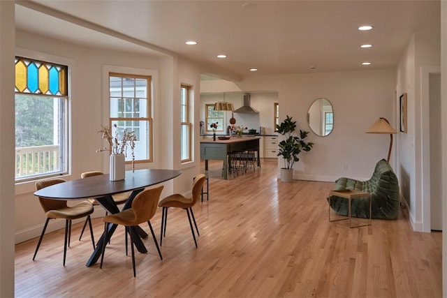 dining room featuring light wood-type flooring