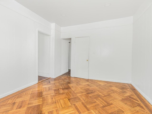 empty room featuring light parquet floors