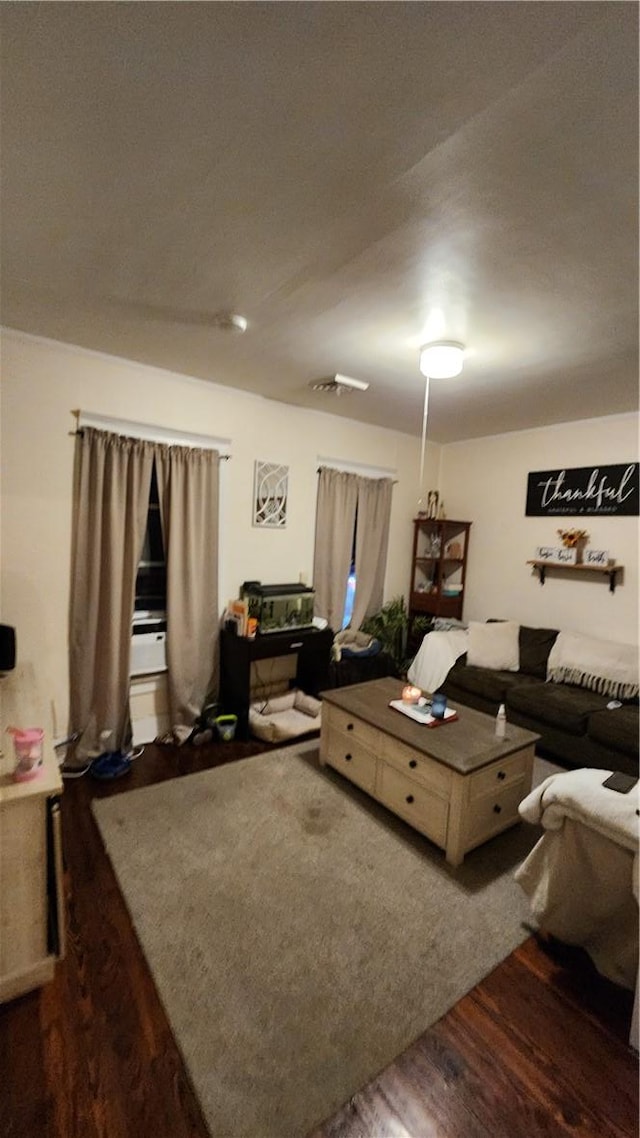 interior space featuring dark hardwood / wood-style flooring