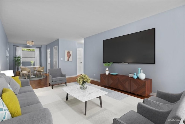 2575 Palisade Ave Unit 2J, Bronx, NY 10463 - living room featuring wood finished floors and baseboards