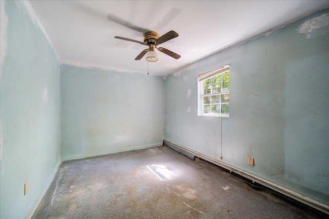 spare room featuring ceiling fan