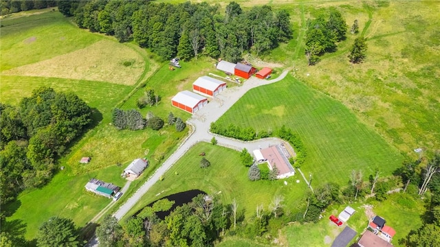 bird's eye view with a rural view