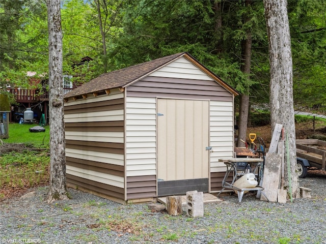 view of shed