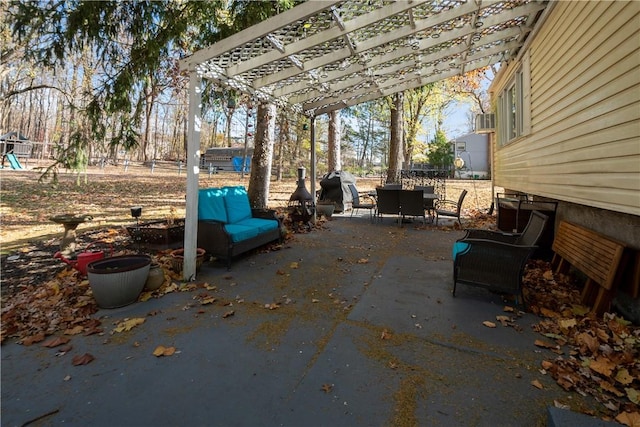 view of patio / terrace with a pergola