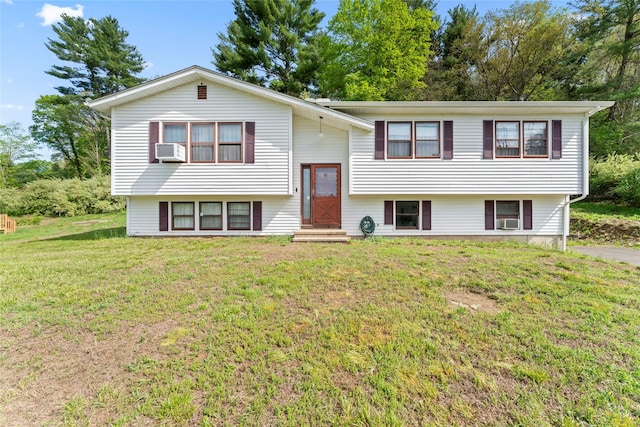 47 Riverside Rd, Newtown, CT 06482 - split foyer home with a front lawn and cooling unit