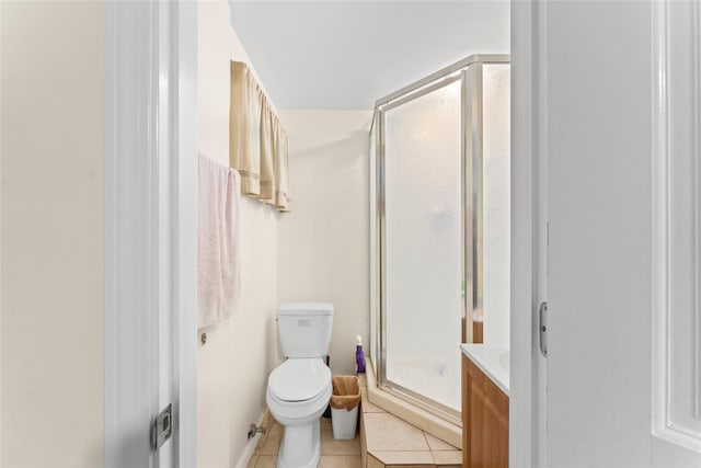 47 Riverside Rd, Newtown, CT 06482 - full bath with tile patterned floors, a shower stall, and vanity