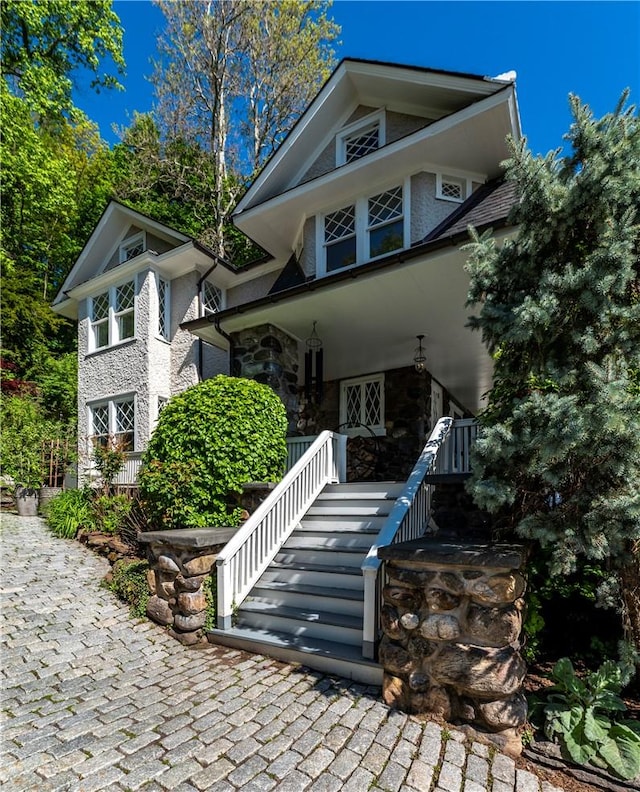 exterior space with covered porch