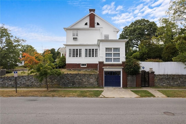 view of front property with a garage