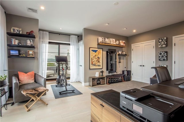 kitchen with light brown cabinets