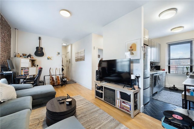 living room featuring light hardwood / wood-style floors