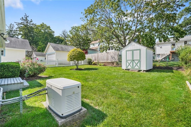 view of yard featuring a shed