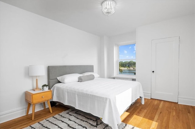 bedroom featuring light hardwood / wood-style floors