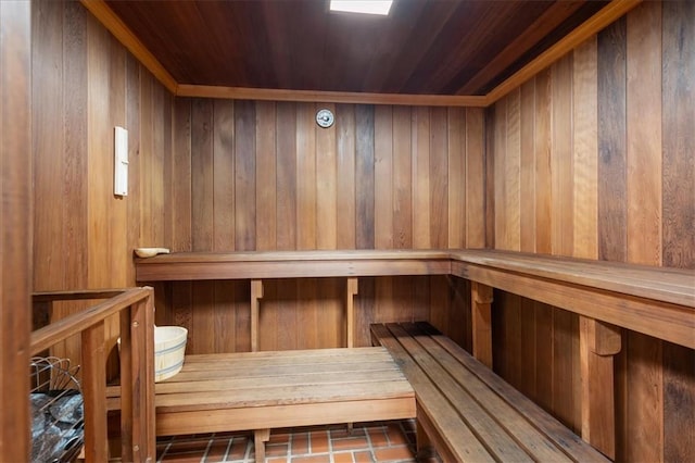 view of sauna