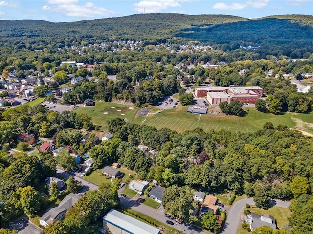 aerial view featuring a mountain view