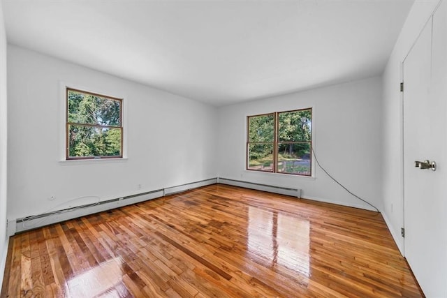 unfurnished room featuring light wood-type flooring