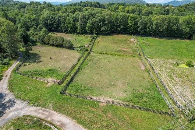 drone / aerial view featuring a rural view