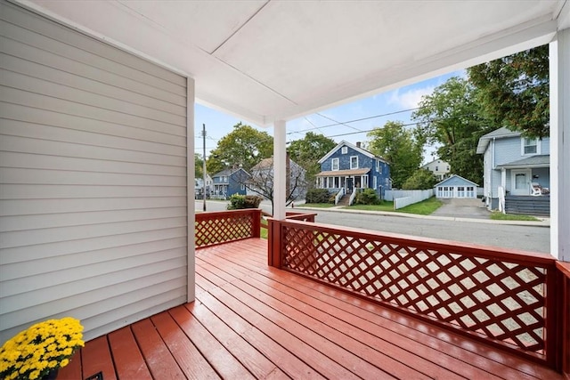 wooden deck with covered porch