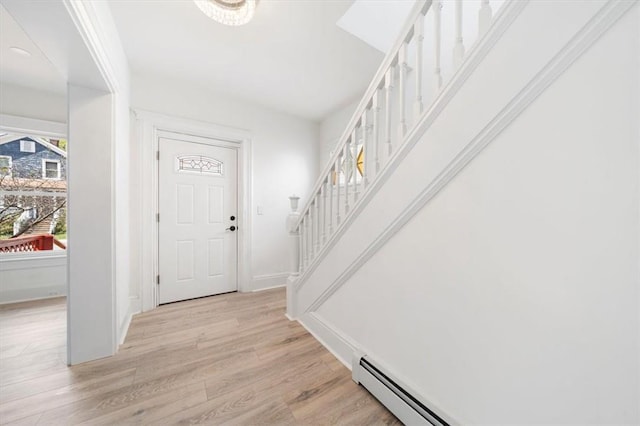 entrance foyer featuring light hardwood / wood-style flooring