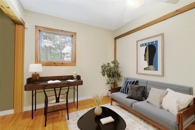 living room with light hardwood / wood-style floors