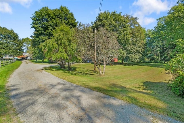 view of community featuring a lawn