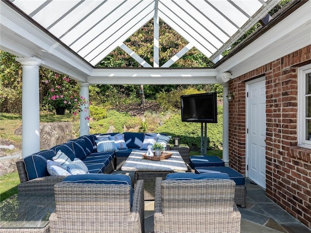 778 Sleepy Hollow Rd, Briarcliff Manor, NY 10510 - view of patio with an outdoor living space and a gazebo
