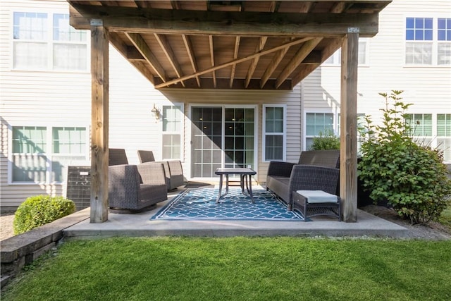 view of patio featuring an outdoor hangout area