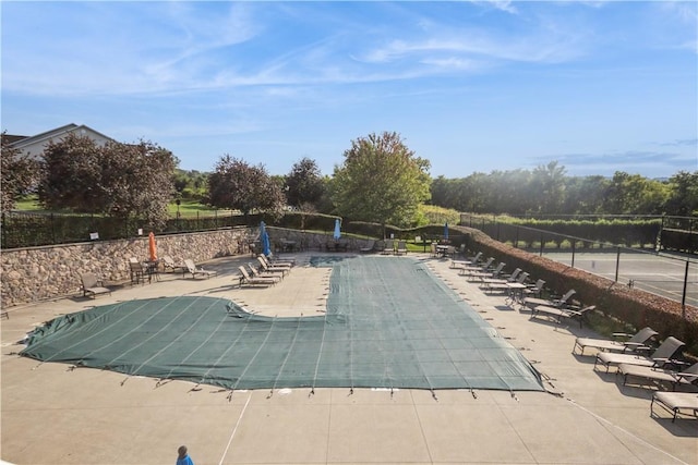 view of pool featuring a patio area