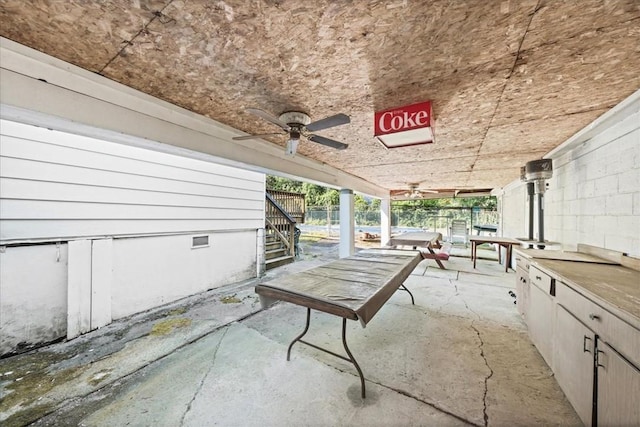 view of patio / terrace with ceiling fan