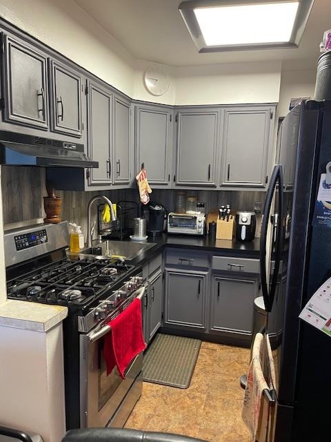 kitchen with hardwood / wood-style floors