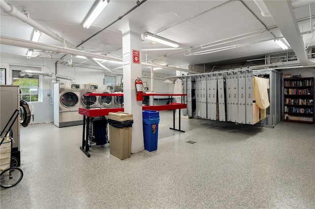 garage featuring independent washer and dryer