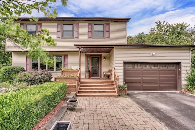 view of front of house with a garage