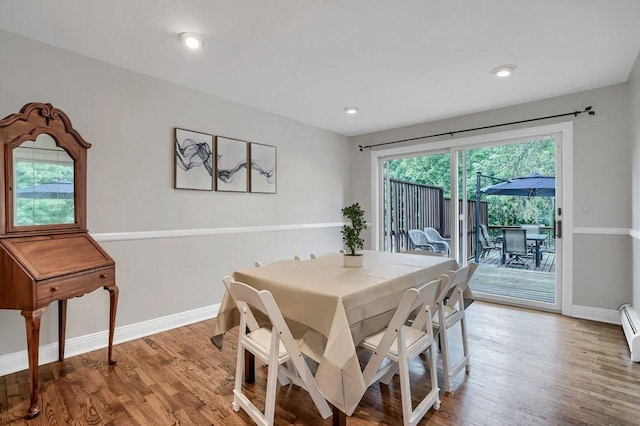 dining area featuring hardwood / wood-style floors