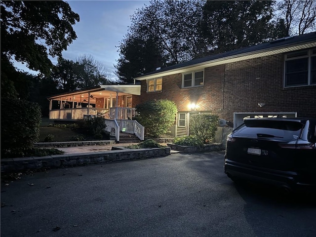 view of front of house with a garage