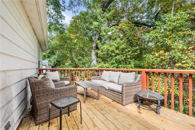 deck with an outdoor hangout area