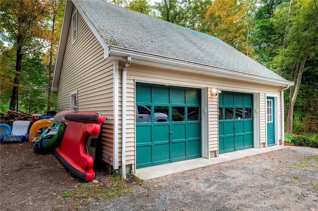 view of garage