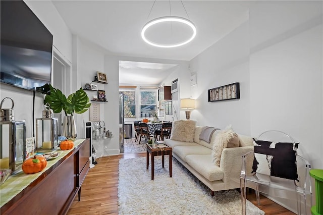 living room featuring light hardwood / wood-style floors