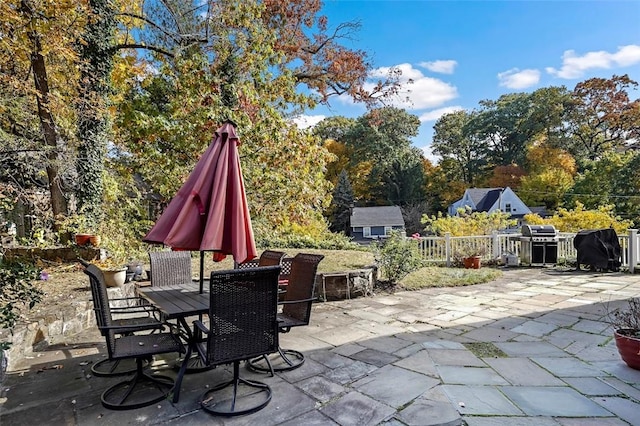 view of patio featuring area for grilling