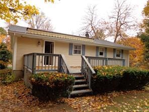 view of front of house with a deck