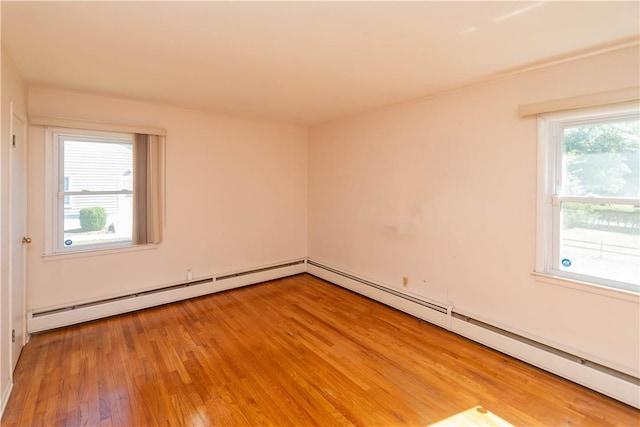 unfurnished room featuring light wood-type flooring