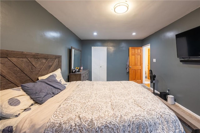 bedroom featuring a closet