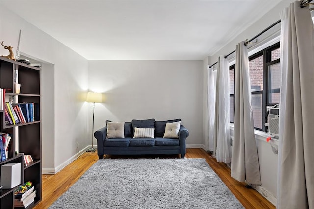 living area featuring wood-type flooring