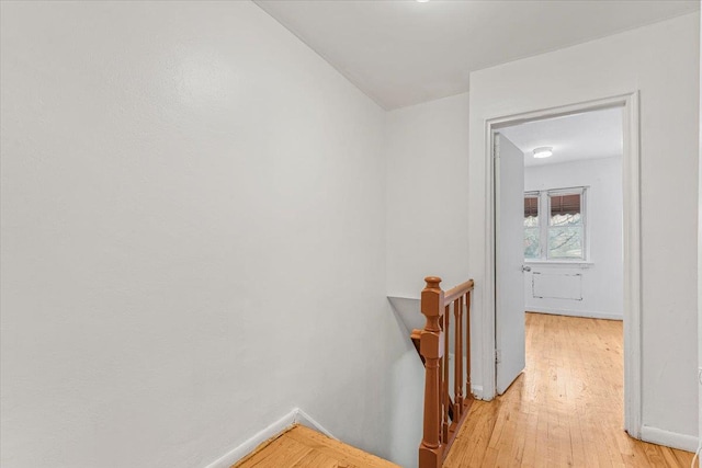 hall with light wood-type flooring