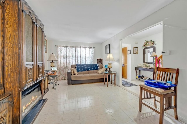 view of tiled living room